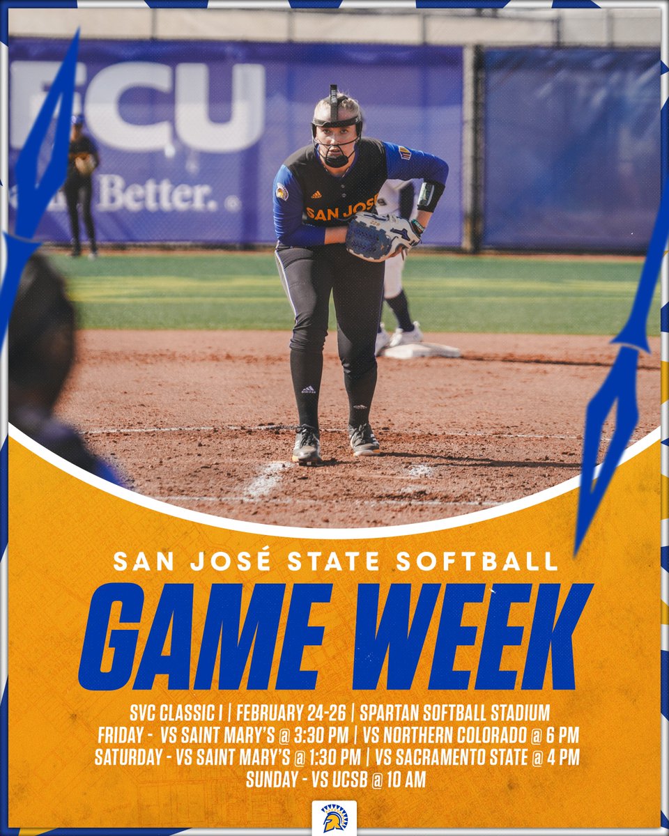 GAME WEEK! 🥎

🆚 SVC Classic I
📆 Friday-Sunday
📍 Spartan Softball Stadium
🎟️ bit.ly/3YLRebb

#AllSpartans