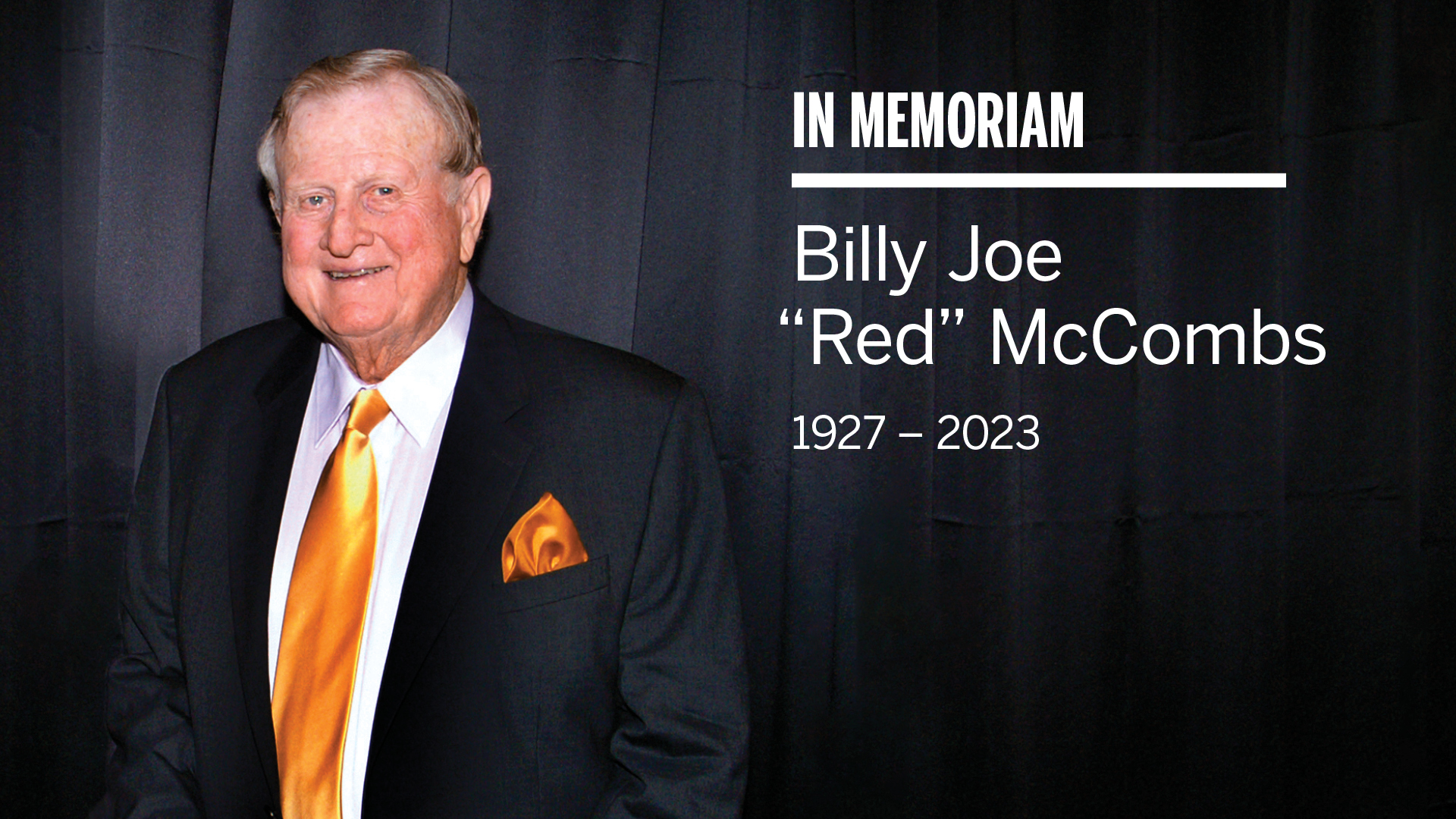 civile hjemmehørende tapet Texas McCombs on Twitter: "We mourn the passing of Billy Joe "Red" McCombs  and are thinking of his family and friends at this time. Red was widely  known for his philanthropy. In