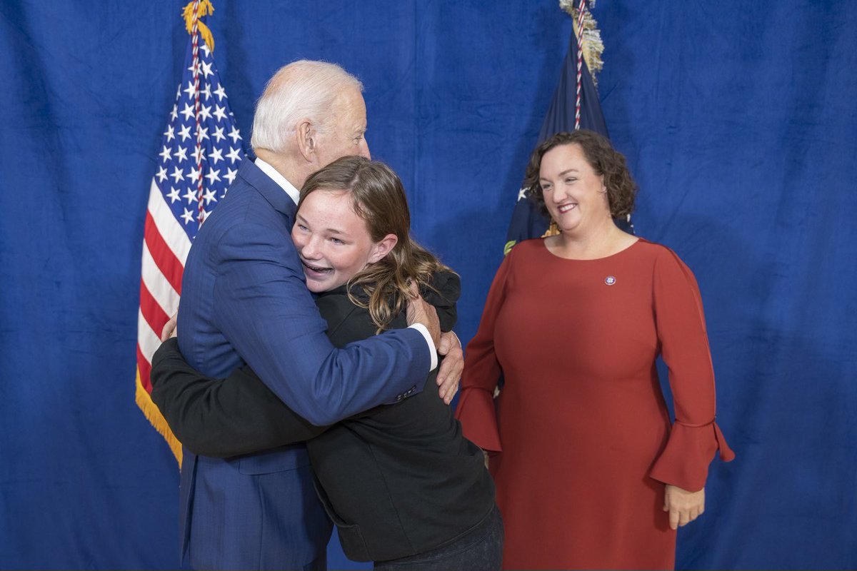 RepKatiePorter's tweet image. My daughter still talks about the time she met @POTUS in Orange County. President Biden is at his best when he’s connecting directly with Americans—an example all elected officials should follow. #PresidentsDay