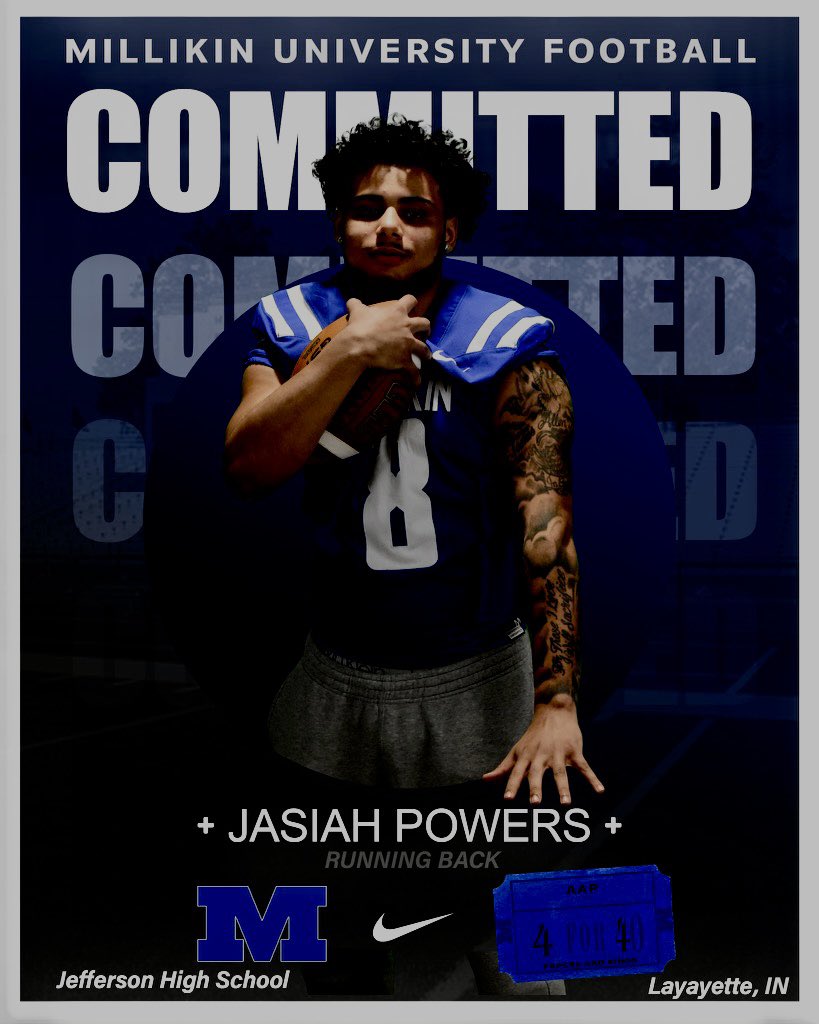 jasiah_powers's tweet photo. I’m very thankful for my last 4 years at Lafayette Jeff and I’m excited to take my next steps in life🙏🏽 
@LJBronchoFB @CoachShanley @Coach_JBurrell @MU_BigBlueFB @MillikinHFC https://t.co/o7Wse8C52p