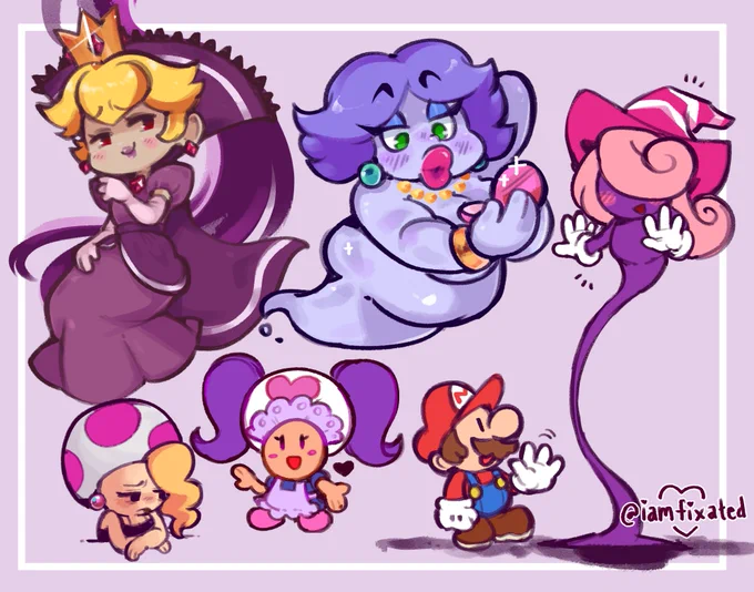 doodles from januaryhad some major paper mario brainrot!! 