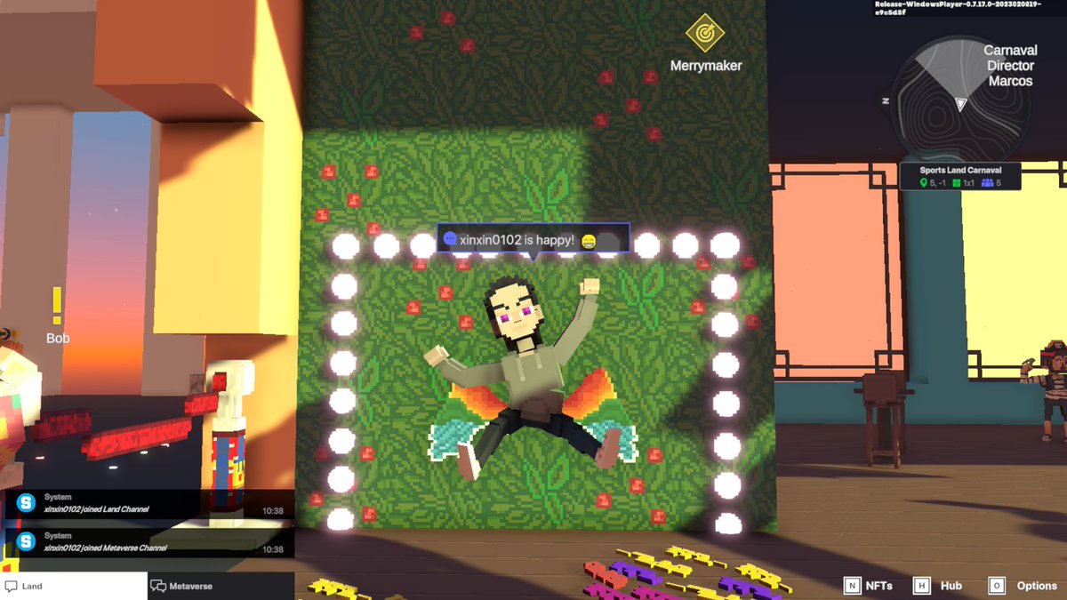 HanboboInTSB's tweet photo. @TheSandboxGame @hermitcrabgame Celebrating the Carnival in the SportsLand experience by @hermitcrabgame ! 🥳 https://t.co/QokCJxReys