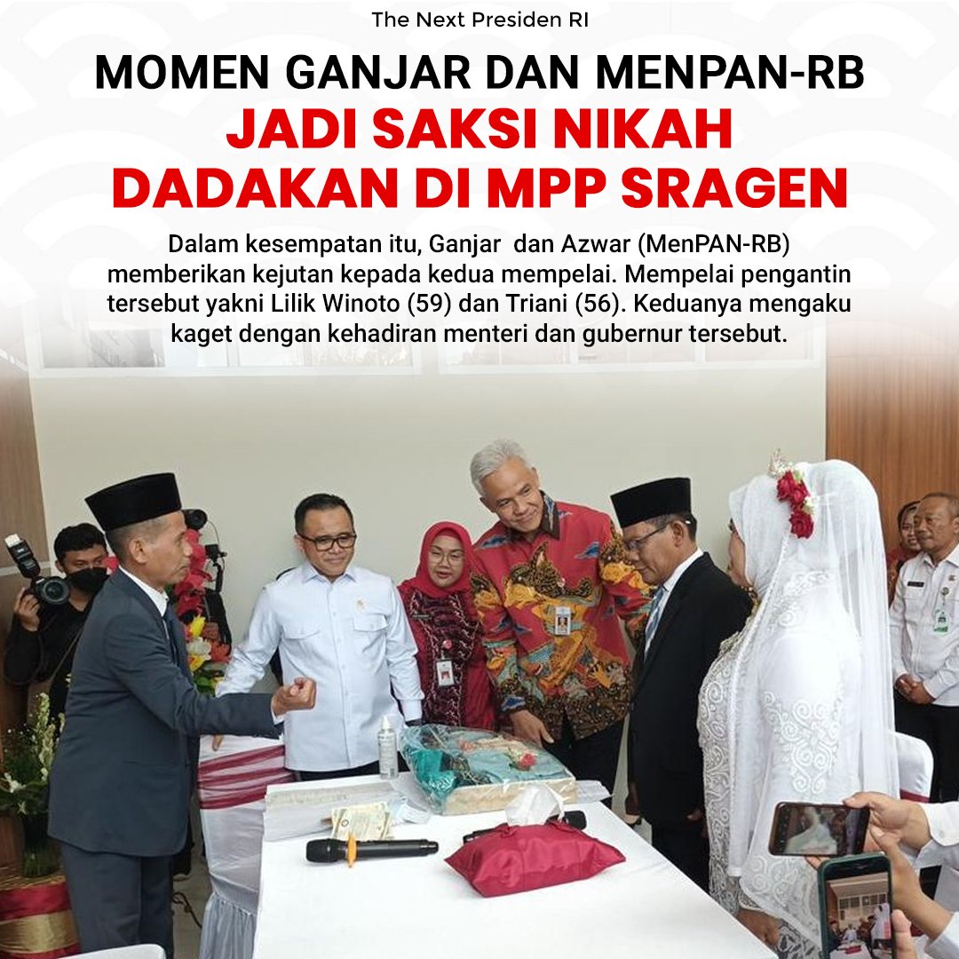 YudaRisyad's tweet photo. Pak Ganjar menjadi saksi nikah dadakan🤣

#RedVelvet
#OurMiracleWendyDay
#Primiily19thBirthday
#NCT런쥔
kapolda jambi dosen uii Cikini Lamaran sabrina carpenter Morningg Pembubaran Spoiler JISOO SOLO IS COMING Christy FROM EARTH TO MOON Mowning Shanks O FIRST CONCEPT PHOTO Pagar https://t.co/t71I7Iy1Bz