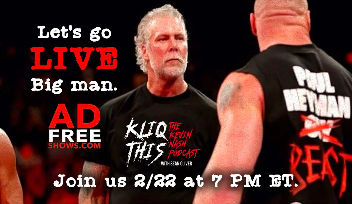 KliqThisPodcast's tweet photo. Another LIVE show you say? Let's do it.
This Wednesday night at 7 PM ET, join @RealKevinNash and @KayfabeSean for a live recording of the show (and perhaps a Buddy Rich drum solo).
Sign up for #MyPush level & up at https://t.co/G9yUUKA9vk to get that #2Sweet access. https://t.co/z0PhcR3d72