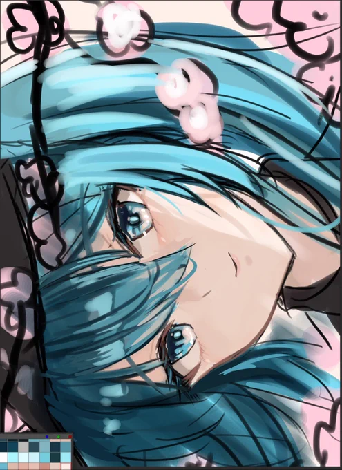 千本桜の下描き 