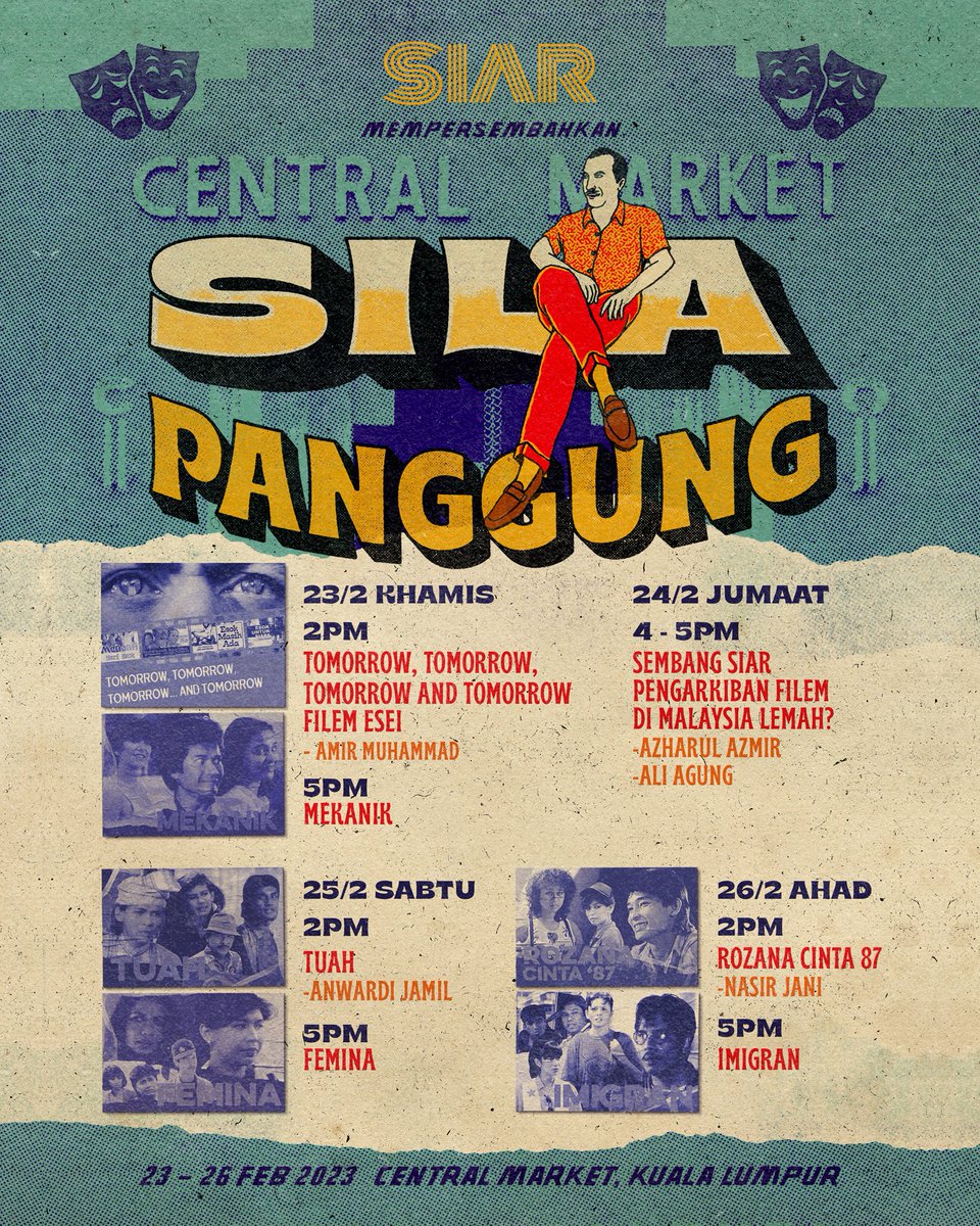 danialazizahmad's tweet image. Inilah filem-filem yang akan ditayangkan oleh SIAR di Kuala Lumpur Alternative Bookfest 2023.

Semua ni saya susun dengan penuh rasa cinta dan kasih sayang terhadap sinema tempatan.

Marilah bersama-sama merayakan filem-filem lokal bersama kami.

#KLAB2023 @siardotmy