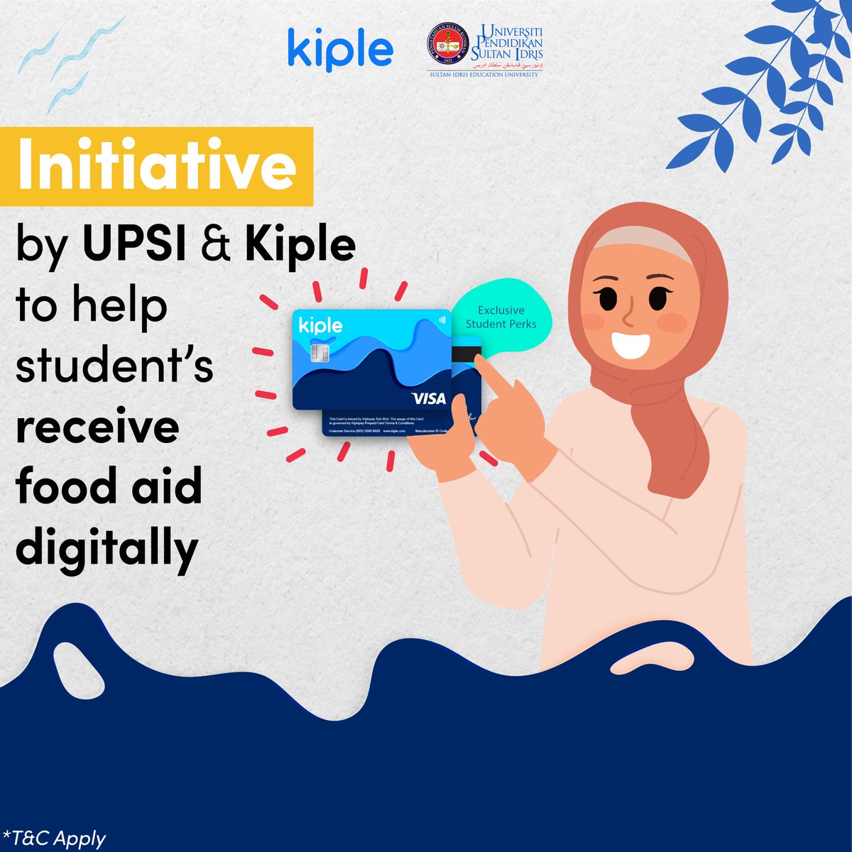 myKiple's tweet photo. 𝐊𝐢𝐩𝐥𝐞 𝐄𝐧𝐚𝐛𝐥𝐢𝐧𝐠 𝐃𝐢𝐠𝐢𝐭𝐚𝐥𝐢𝐳𝐚𝐭𝐢𝐨𝐧 𝐀𝐦𝐨𝐧𝐠𝐬𝐭 𝐔𝐏𝐒𝐈 𝐖𝐄𝐙𝐀𝐒 𝐅𝐨𝐨𝐝 𝐀𝐢𝐝 𝐑𝐞𝐜𝐢𝐩𝐢𝐞𝐧𝐭💥
 How can the Kiple Visa Prepaid Card help them?📱
🤝#Students can receive aid money
🤝#Easier and better spending in and off campus

#Kiple #UPSI https://t.co/q157atojwm