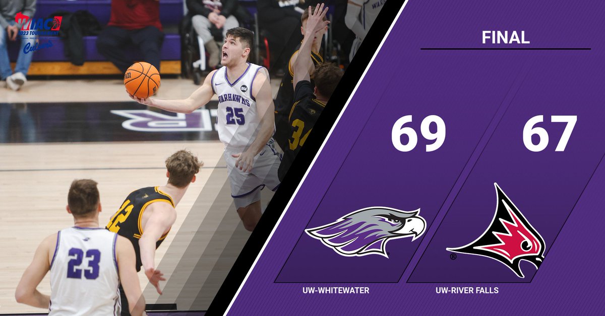 UWWMensHoops's tweet photo. Drew Fisher with the go ahead basket with 5.6 seconds left and ultimately seals the deal for UW-Whitewater as they move on to the next round and faceoff against UW-Lacrosse Wednesday.
PTS-Trevon Chisolm (17)
Jammer Barker (15) https://t.co/MUpxEgm7ar