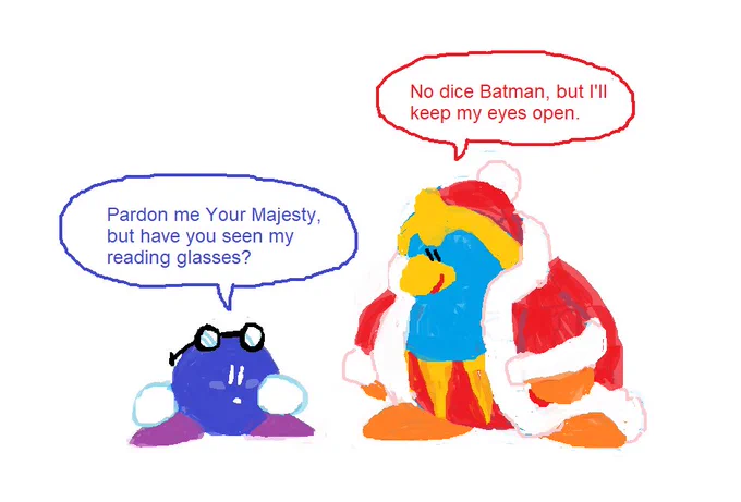 I thought I was just goofing around by myself drawing Adventures of Kirby's Two Dads, but apparently the games literally refer to them as being partners now. good for them
#Kirby 
#mossworm 