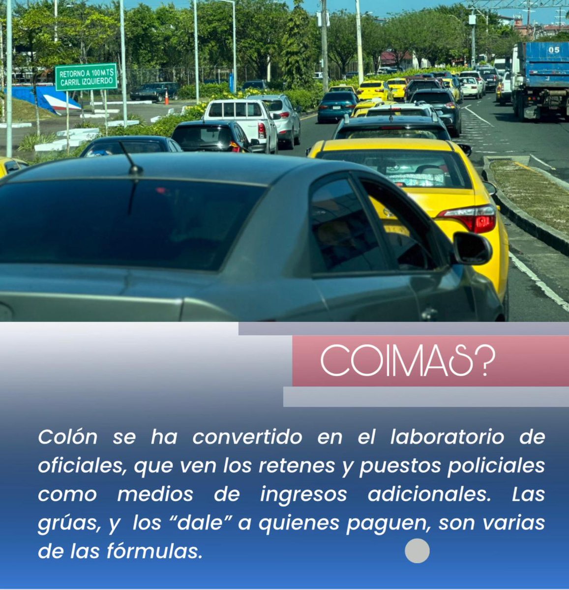 FrenteColonense's tweet photo. Se filtran detalles de NEGOCIADO entre dueños de gruas y altos oficiales en Colon. Mientras mayor la cantidad de vehiculos, mayor el porcentaje que reciben en concepto de COIMAS. https://t.co/cQXpjwXY7P