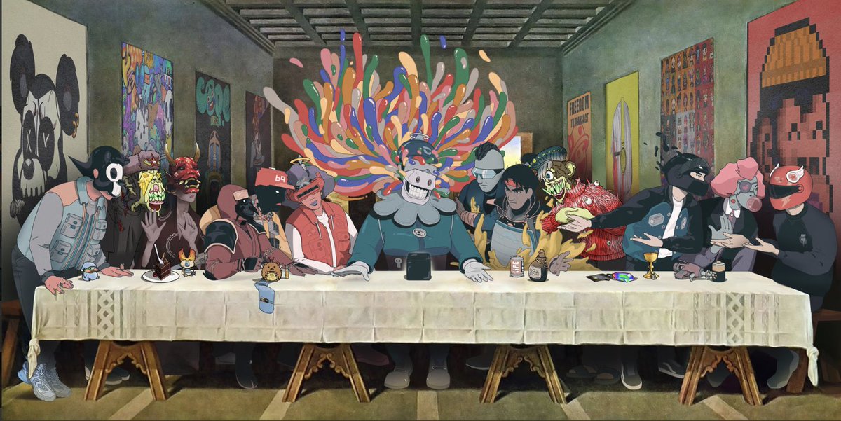 mr_benft's tweet photo. honored to have been included in @SeattleSale open edition, THE NFT LAST SUPPER.  Currently minting on manifold.  can you @killabearsnft spot me? I'm in there twice! shout out @RENGA_inc fam. https://t.co/VT2Qc4i7WF