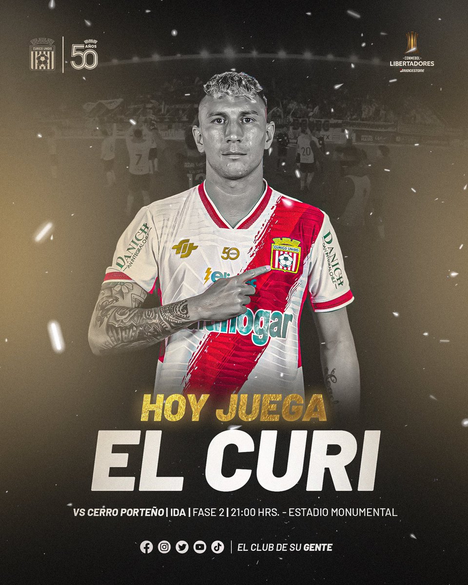 curicounidocdp's tweet photo. 𝐇𝐎𝐘 𝐒𝐎𝐌𝐎𝐒 𝐃𝐄 𝐀𝐌𝐄́𝐑𝐈𝐂𝐀: ¡Hoy juega el Curi! 🤍❤️

🆚 @CCP1912oficial 🇵🇾
⌚️ 21:00 horas 
🏟️ Monumental
🎫 https://t.co/HfwIoueaNz 

Una nueva página de nuestra historia, hoy somos continentales ¡Vamooooos Curi! 👊🏼

#ElClubDeSuGente ⚪️🔴 https://t.co/5EYY6r7DCC
