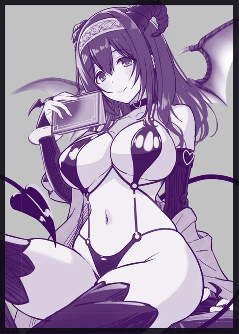サキュバス文香ラフ(シンステ向けの描き下ろし用 