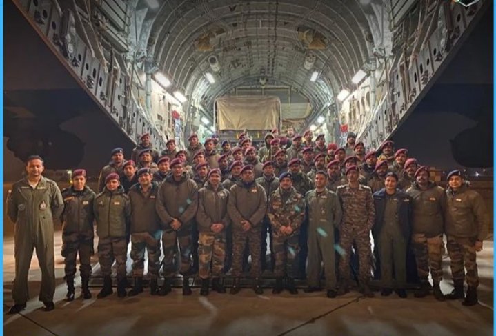 99 Member Indian Army Medical team deployed under operation Dost in Turkiye touches down in India.<a href="/adgpi/">ADG PI - INDIAN ARMY</a> <a href="/IAF_MCC/">Indian Air Force</a> #OperationDost