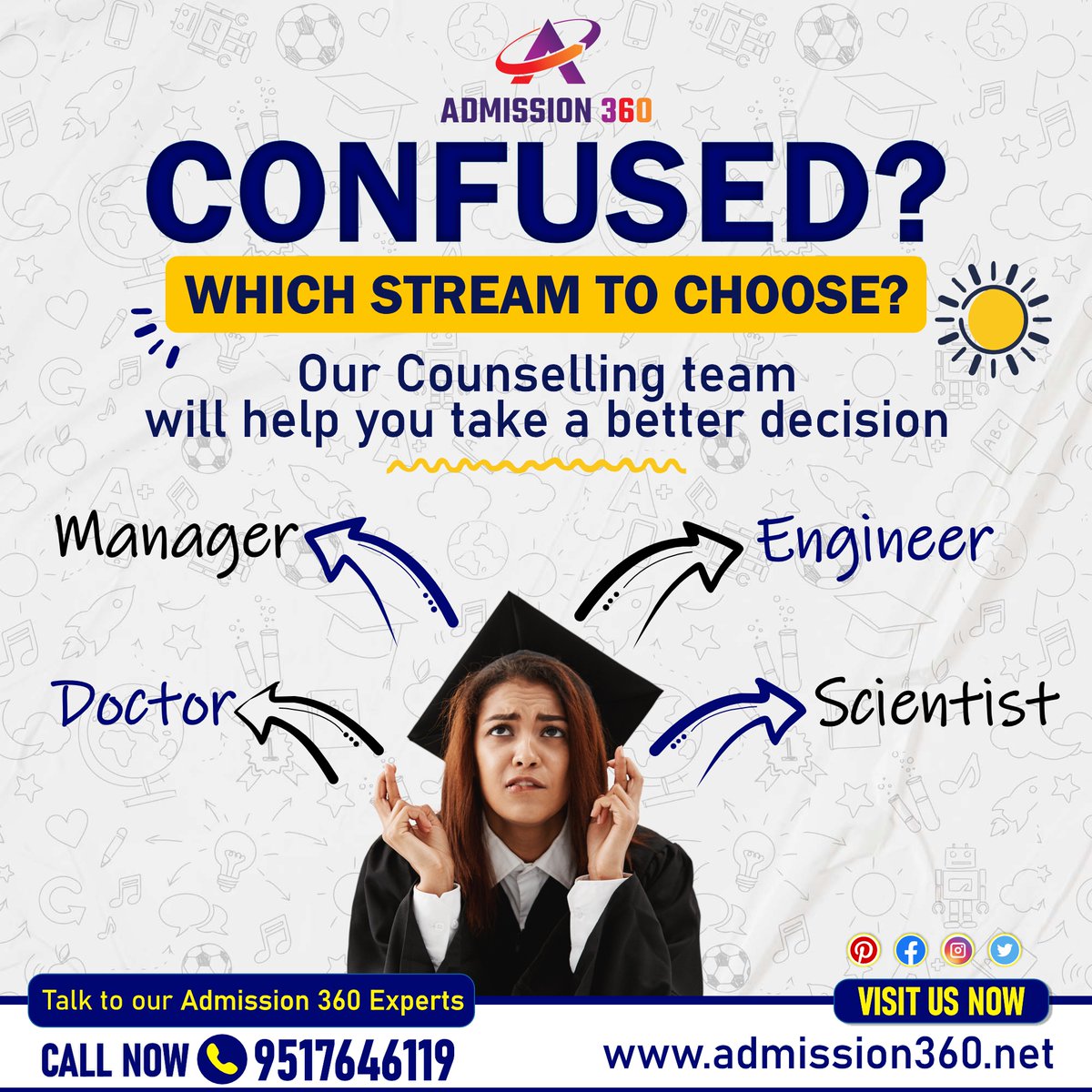 360_admission's tweet photo. Which stream to choose? 
Confused ?
Our #counselling team will help you take a better decision.
For further details -
☎️ 95176 46119
👉 https://t.co/ckcghvswYG
#admission2023 #mbbs #medical #eucation #mba #mdms https://t.co/Bw6O996q35