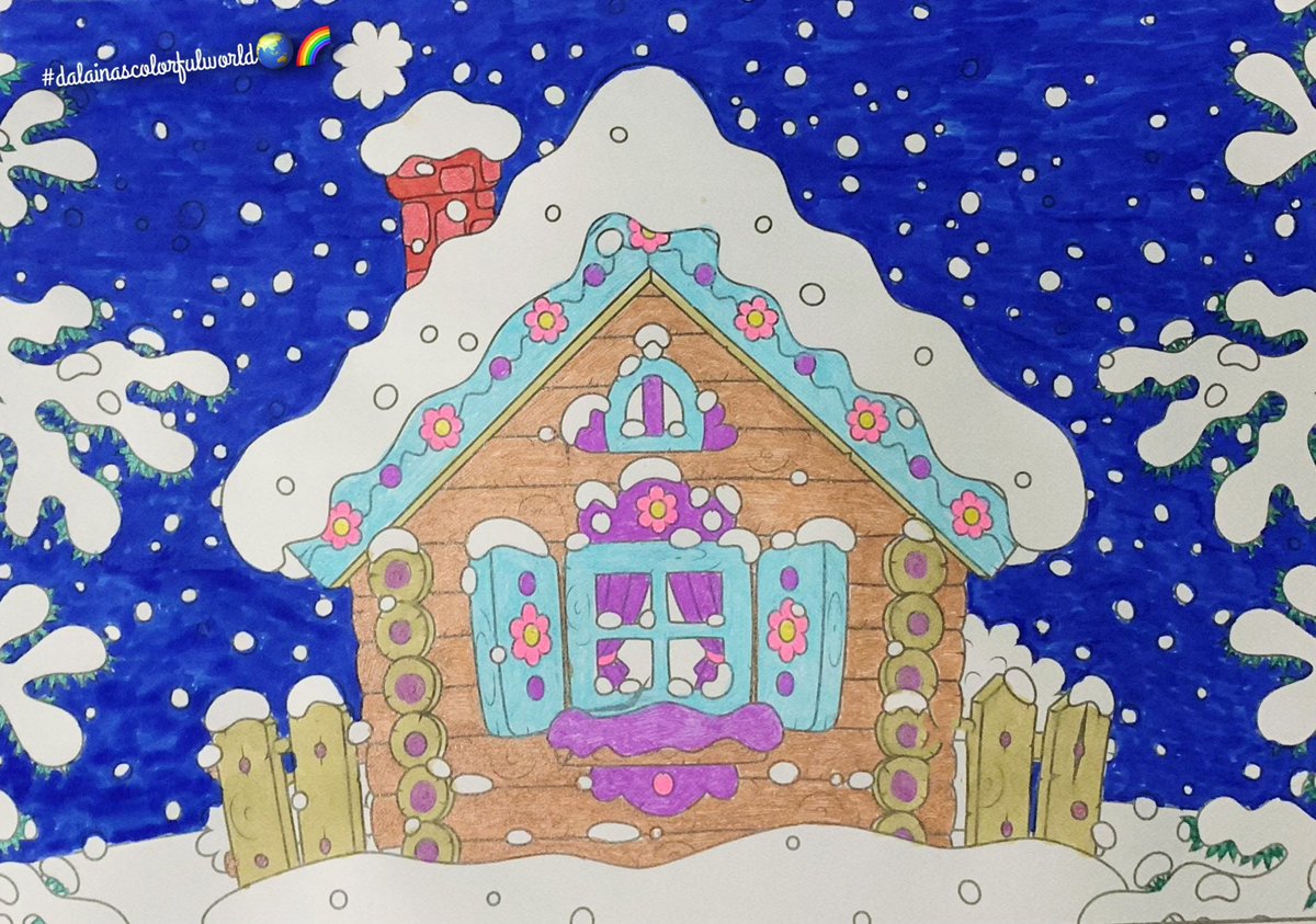 bonbonsandbooks's tweet photo. • Done ✔️ from the book #WinterImages 
• Book is by #Bendon 
• Using #glittergelpens #ohuhumarkers #adultcoloring 🌏🌈 https://t.co/os5Dfarxq8