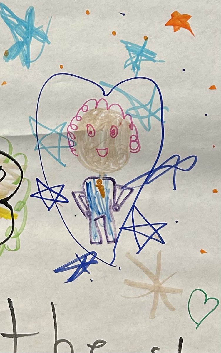 DeanJimMcIntyre's tweet photo. Loved having children of faculty on campus today! (Belmont had classes, while local K-12 schools were closed.) I even got a new sign for my door! My portrait includes a very flattering rendering of my curly pink hair!๐คฃ @drfoxatbu #MrDean https://t.co/i0sYS7xCPt