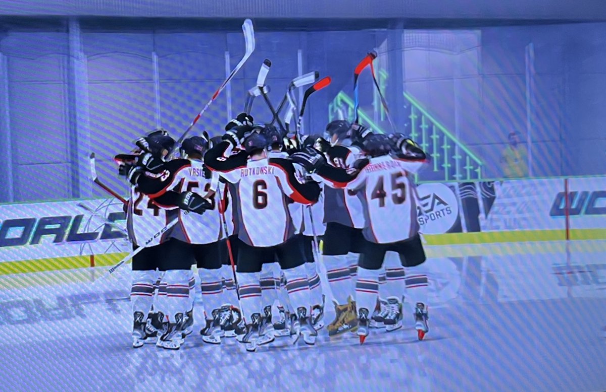 CopOrigs22's tweet photo. BIG double OT win against the Lettuce Heads of the produce section! With this win we have secured the division 9 conference championship! 

GET ROWDY!

#AllWeDoIsWin #PackOne #OrigsNation #EASHL #NHL23 https://t.co/3bHfy8ml1J