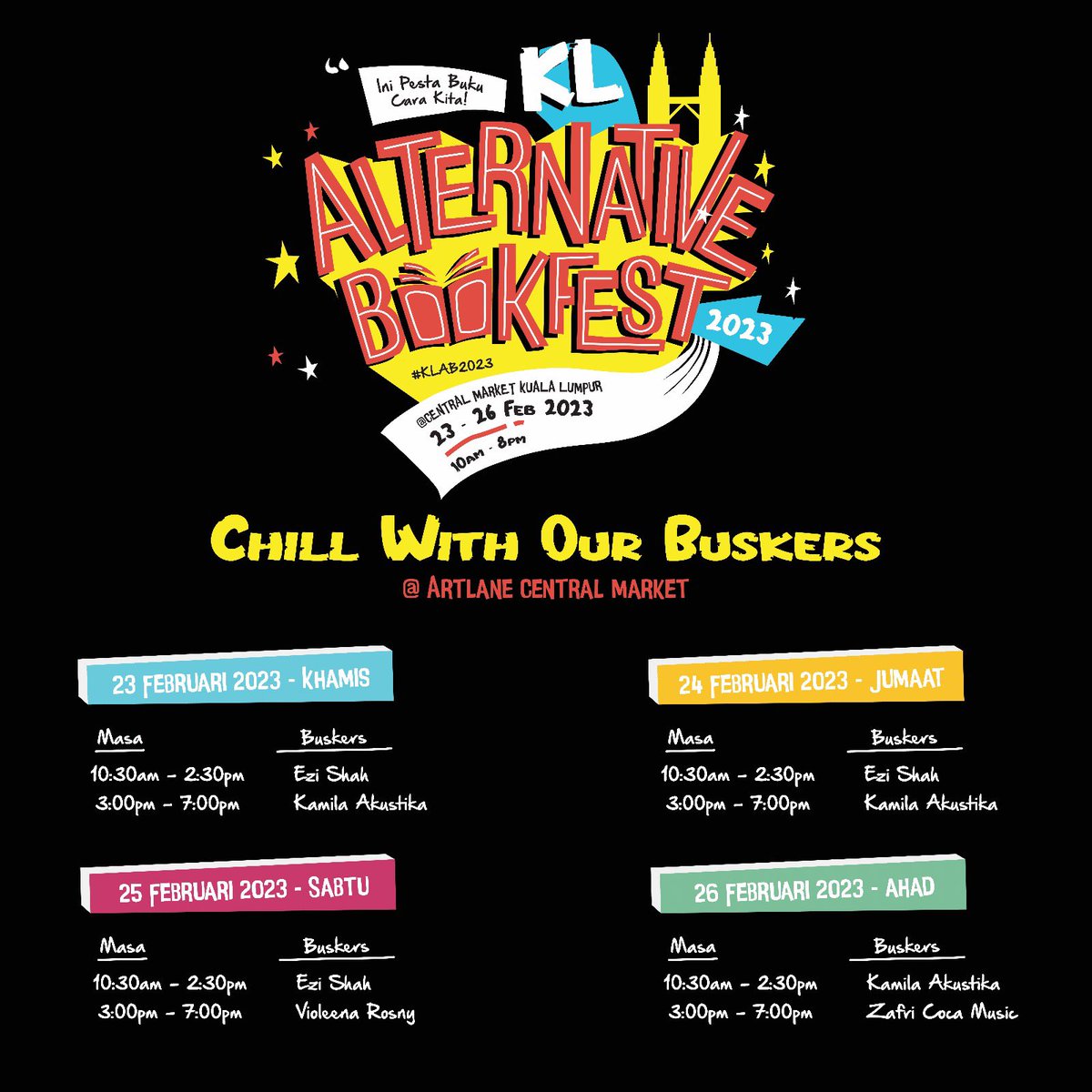 inibukujiwa's tweet image. CHILL WITH OUR BUSKERS DI #KLAB2023 !