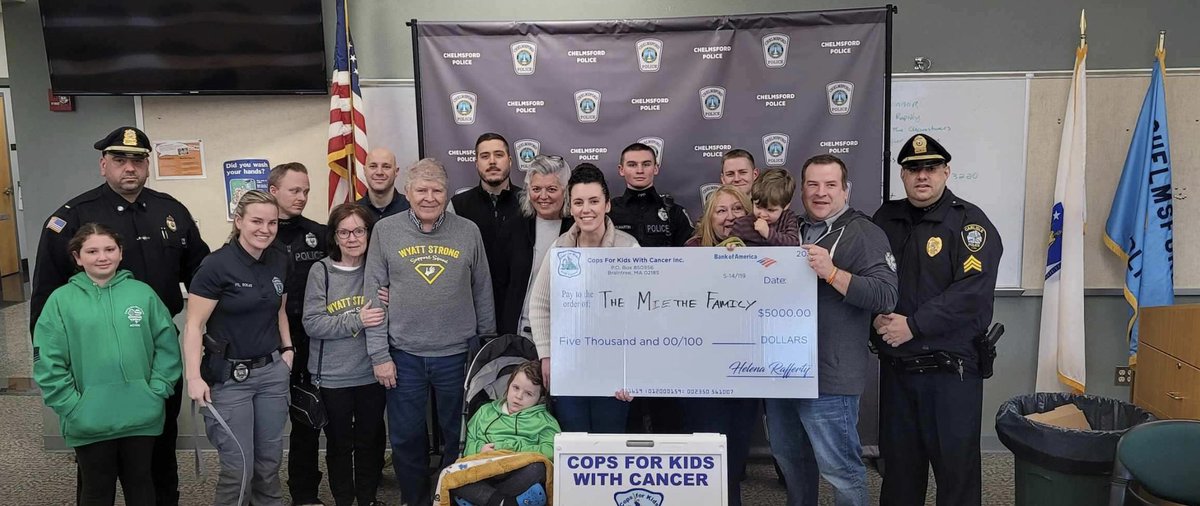 SRO_Rokas's tweet photo. COPS FOR KIDS WITH CANER, Thank you for approving my application and granting Wyatt and his Family a $5000 check.
6 year old Wyatt has been battling Cancer for 2.5 years and most recently underwent brain surgery. He is a true fighter. #wyattstrong 🎗️💙@CopsForKids1 @ChelmsfordPD https://t.co/GceTvkVv6c