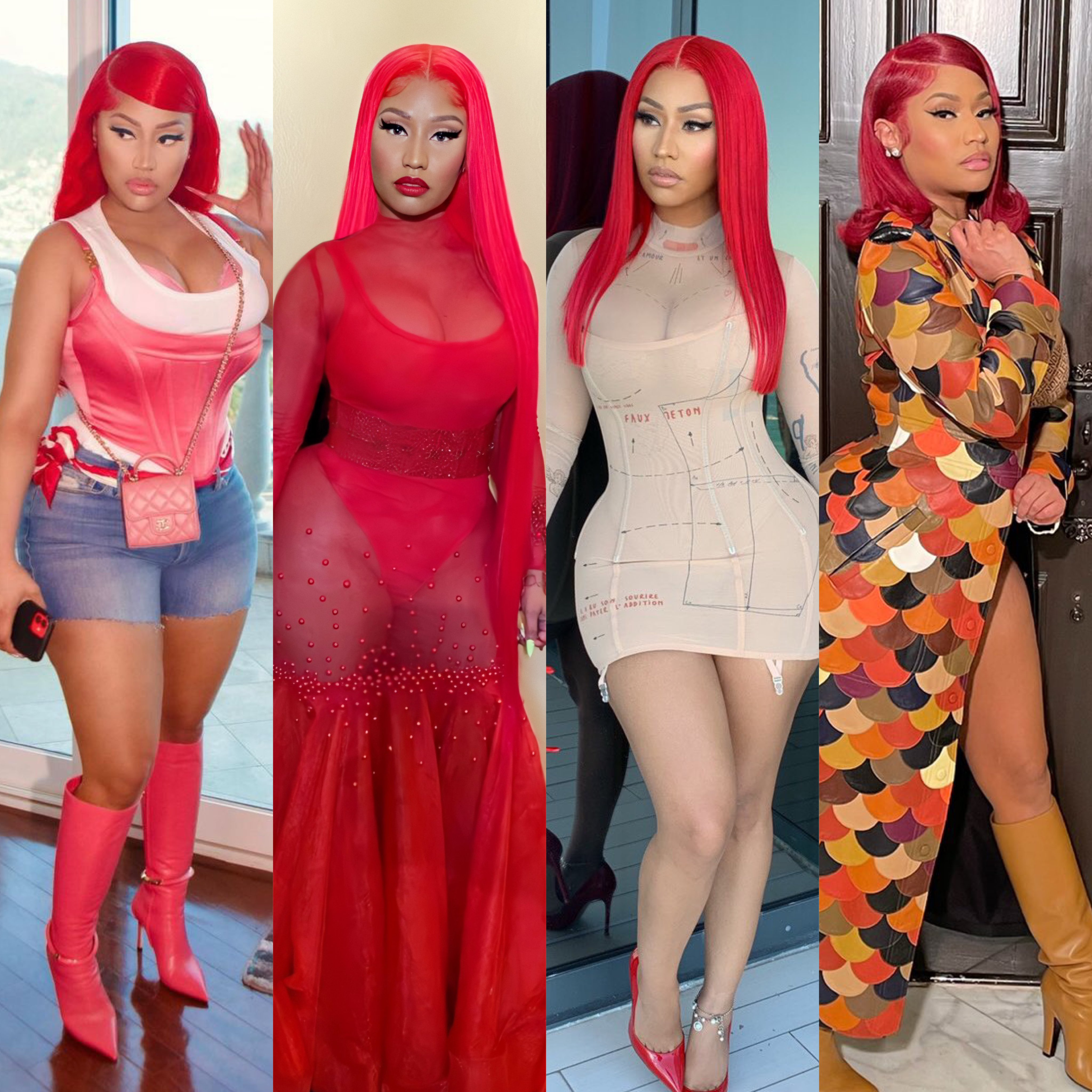 Nicki minaj red outfit sales