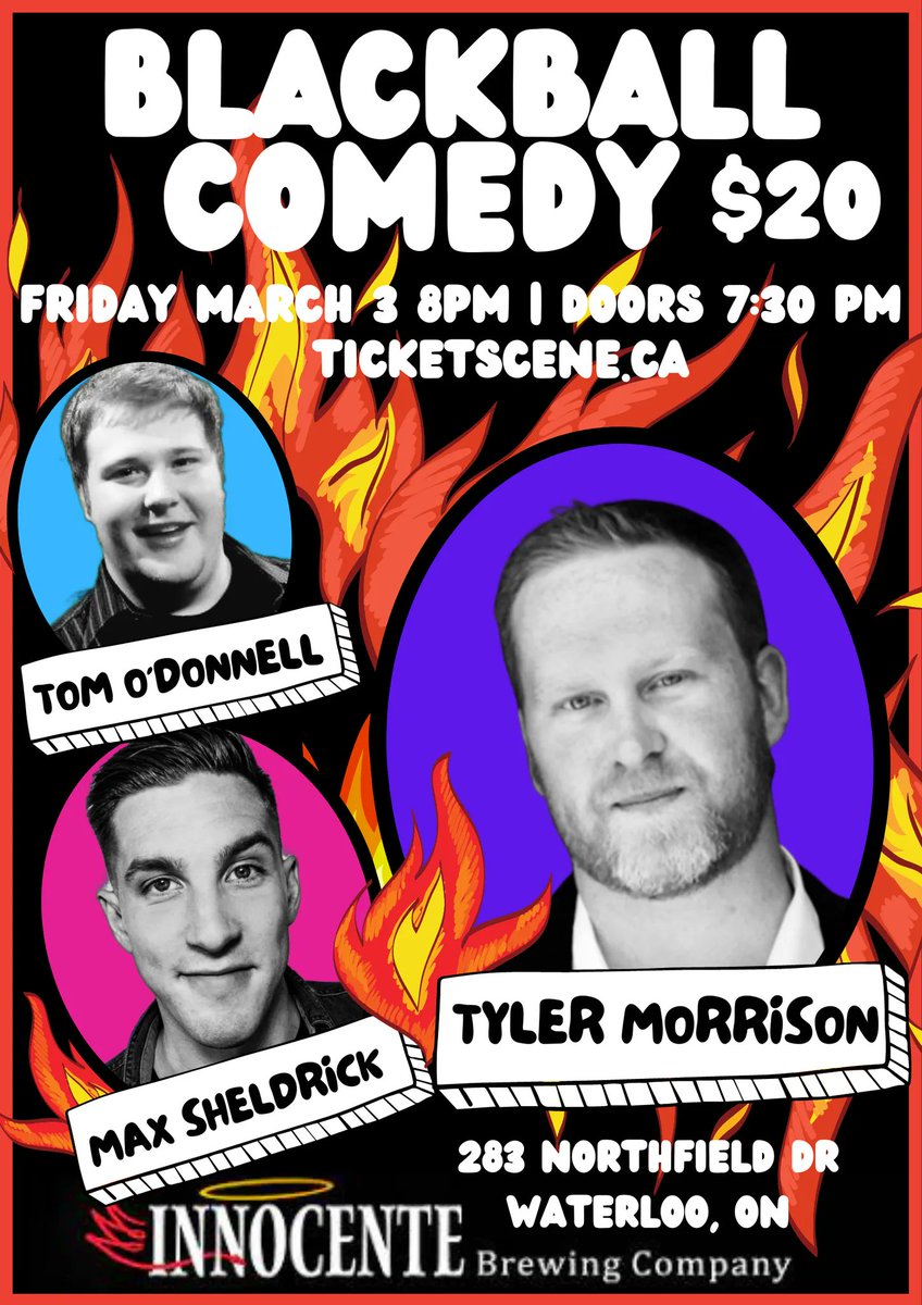 blblcomedy's tweet image. ticketscene.ca/events/43744/ back @Innocente_Brew March 3 w @tylermorrison1 @_maxsheldrick @odonnell77 tix @Ticketscene.ca #Waterloo @kitchenerevents