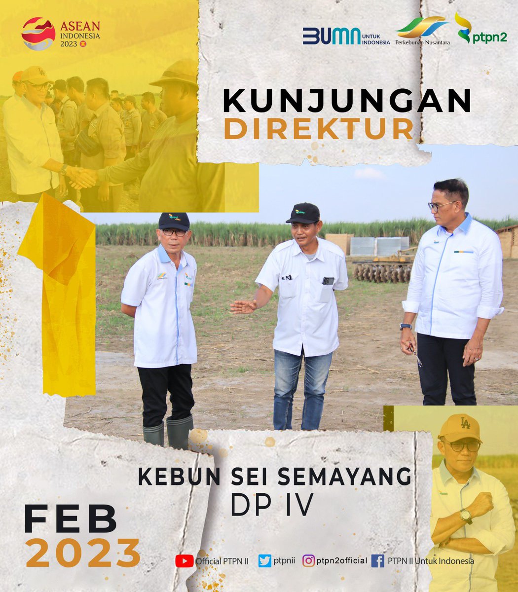 ptpnii's tweet photo. Direktur PTPN 2 Bapak Irwan Perangin-angin bersama SEVP Operation Bapak RM Mulianta Sitepu melakukan kunjungan kerja Senin, 20 Februari 2023.
Selengkapnya https://t.co/DhmOIigAmH
@KemenBUMN @holding_ptpn
#ptpn2 #ptpnii #ptpnjayaberkahjuara https://t.co/R5VfOAeDF1