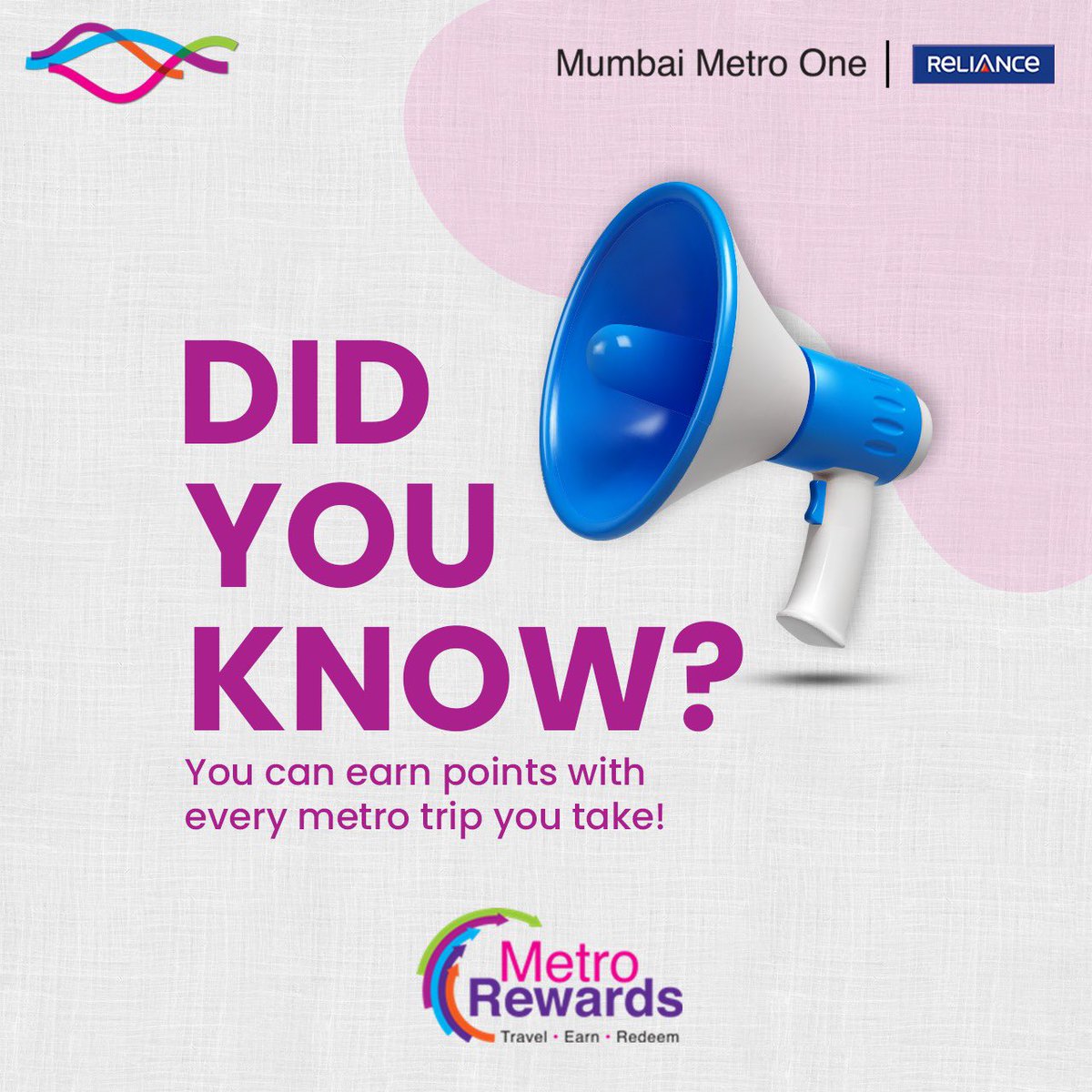 MumbaiMetro01's tweet photo. SPECIAL OFFER- Register today and get 10 points credited to your account. Don't wait. Click on the link now! https://t.co/2bOfX2CGh9
#didyouknow #metrorewards #specialoffer #registernow #reliancemumbaimetro #mumbaimetro #mumbaimetroone #earnpoints #smartcard #redeempoints https://t.co/WBI9DzDTqo