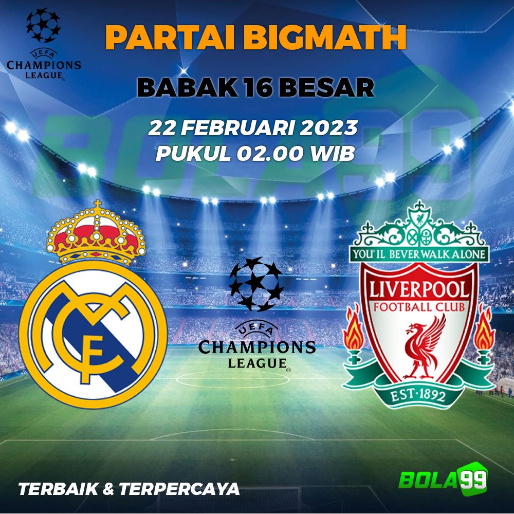 Bola99com's tweet photo. CHAMPIONS LEAGUE

REAL MADRID VS LIVERPOOL
22 Februari 2023
Jam 02.00 wib
-

Taruhan Bola di #bola99 paling Untung
Situs Judi Online Terbaik dan Terpercaya
.
Informasi lebih lanjut :
Live Chat di Website Bola99 (24 JAM)

#bola99 #championsleague #parlay #jadwalbola #sportbook https://t.co/NUvaFhdvCH