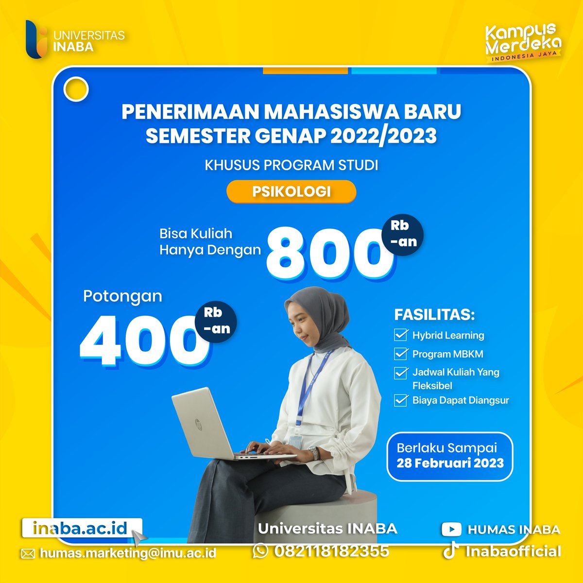 InabaUniversity's tweet photo. [PENERIMAAN MAHASISWA BARU] https://t.co/4aXz7S9T6V