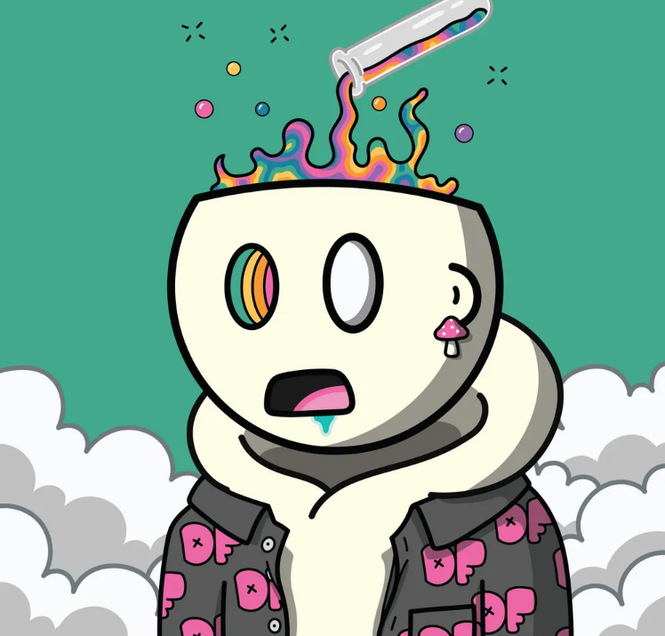 Decided to pimp up my <a href="/DentedFeelsNFT/">Dented Feels 😶💭</a> and put it thru the #dreammachine.  Thanks for allowing us supporters to explore and be creative alongside you <a href="/Dentinmyhead/">Dentin</a> ❣️