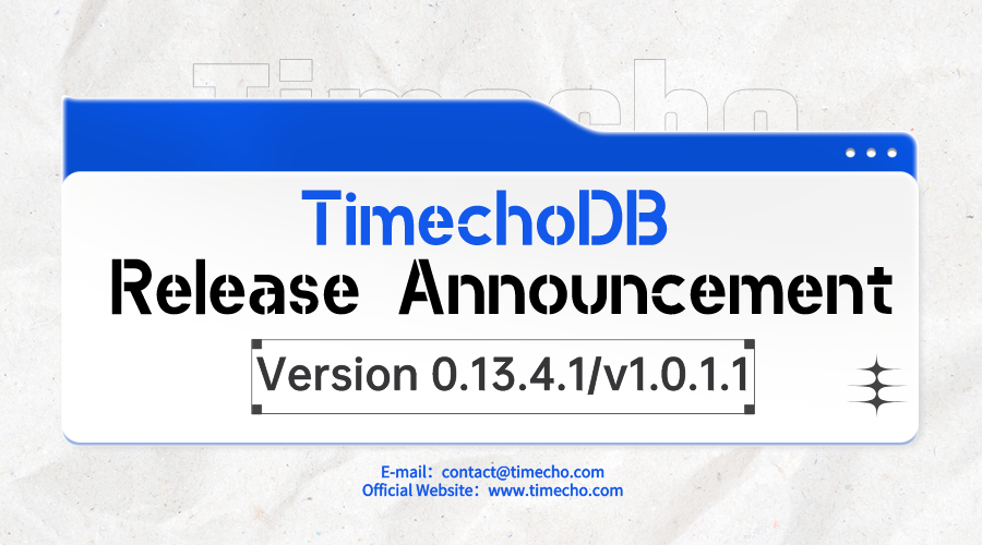 TimechoTech's tweet image. #TimechoDB V0.13.4.1/V1.0.1.1 is released! Check contact information for more!
This version adapts to the V0.13.4 and V1.0.1 of #ApacheIoTDB and updates TimechoDB's audit log, client configuration whitelist, and interface that can query/modify whitelist and view licenses.