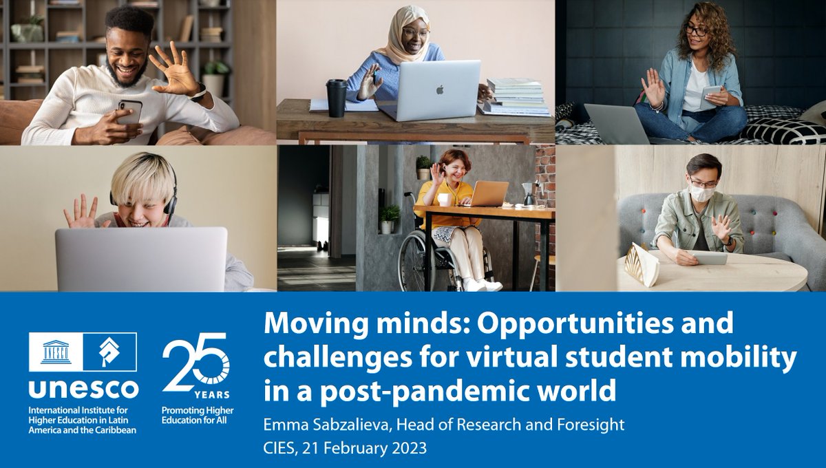 DrEmmaHW's tweet photo. Can virtual exchanges increase access to global learning? Find out at a highlighted panel #CIES2023 Tues 9.30am. Featuring our @unesco_iesalc #virtualstudentmobility research. Thanks @StevensInit, @RajikaBhandari for creating a great panel!
More info: https://t.co/83Ky3JIIRx https://t.co/PH1JlI9sjI