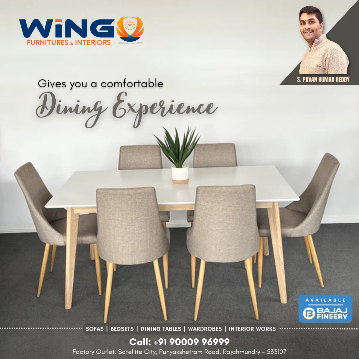 WingoFurnitures's tweet photo. సౌకర్యవంతమైన డైనింగ్ ఎక్స్పీరియన్స్ ను ఇచ్చే డైనింగ్ టేబుల్ కోసం ఇప్పుడే కాల్ చేయండి +91 90009 96999.

#dinigtable #diningroom #dinigtabledesign #diningtableandchairs #diningchairs #furniture #furnituredesign #homedecor #rajahmundry #eastgodavari #westgodavari https://t.co/VbUNe9B3pI