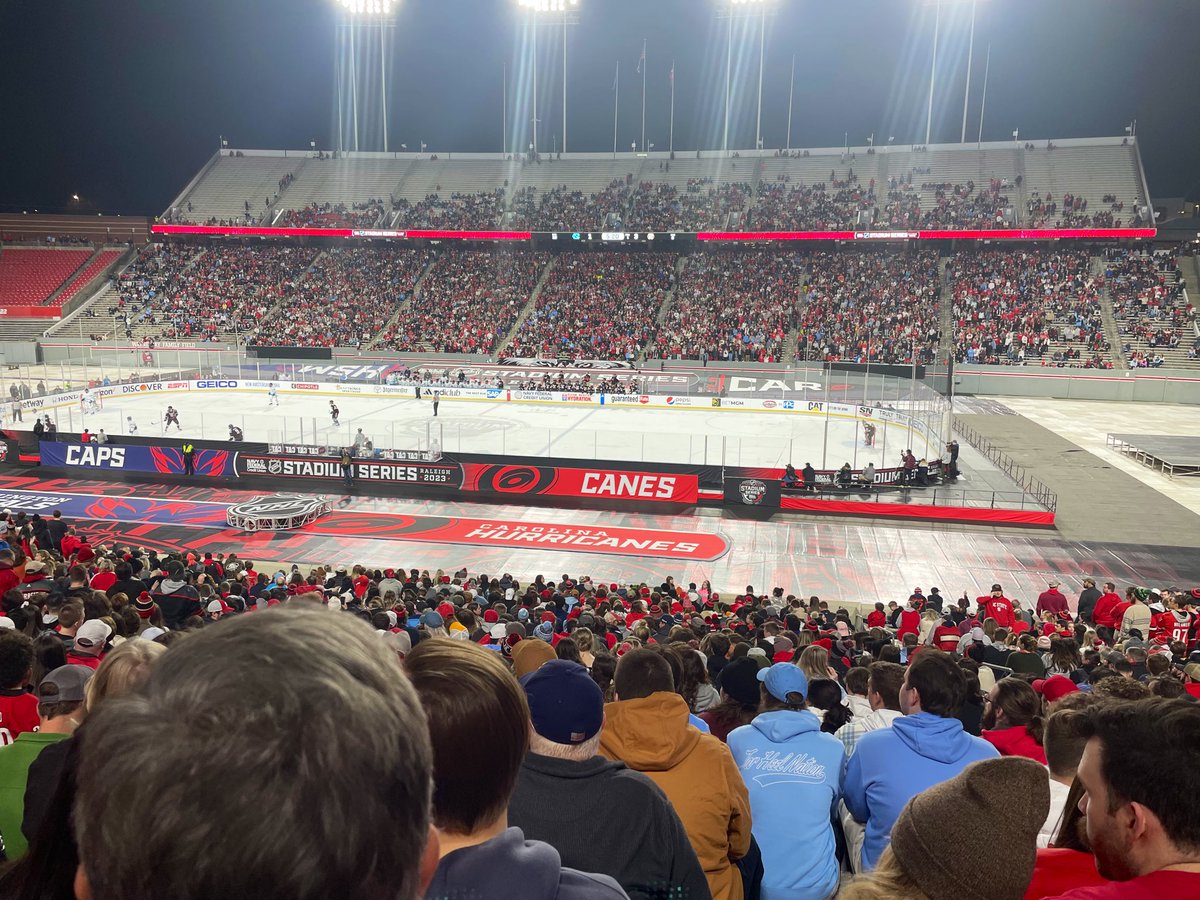 The official estimate for <a href="/NCStateHockey/">NC State Icepack</a> vs. <a href="/UNCHockey/">Carolina Hockey</a> by the end of the night was more than 26,000 in attendance.

That’s the second largest crowd in North Carolina history to watch a hockey game. The largest was the Canes vs. Caps on Saturday night.