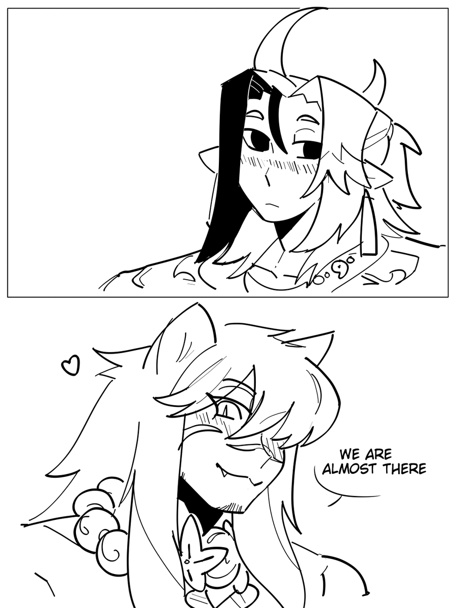 MeaowoOwo's tweet photo. Here it is, my first Settphel comic a little longer than usual. :D

After embarking on a big journey, Sett takes some time off to spend with an important friend.
#Sett #Aphelios #Settphel 
 (1/4) https://t.co/DWIPzmDwqz
