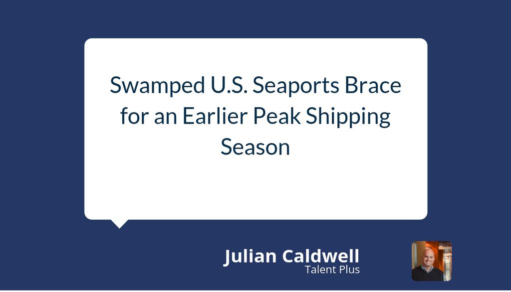 "Capacity + People.  Quite the challenge.  With shippers seeking to avoid the risk of delays, this year’s peak shipping season is expected to start weeks earlier than usual, at the end of June, just as back-to-school and other seasonal products flood in." lttr.ai/8aAv