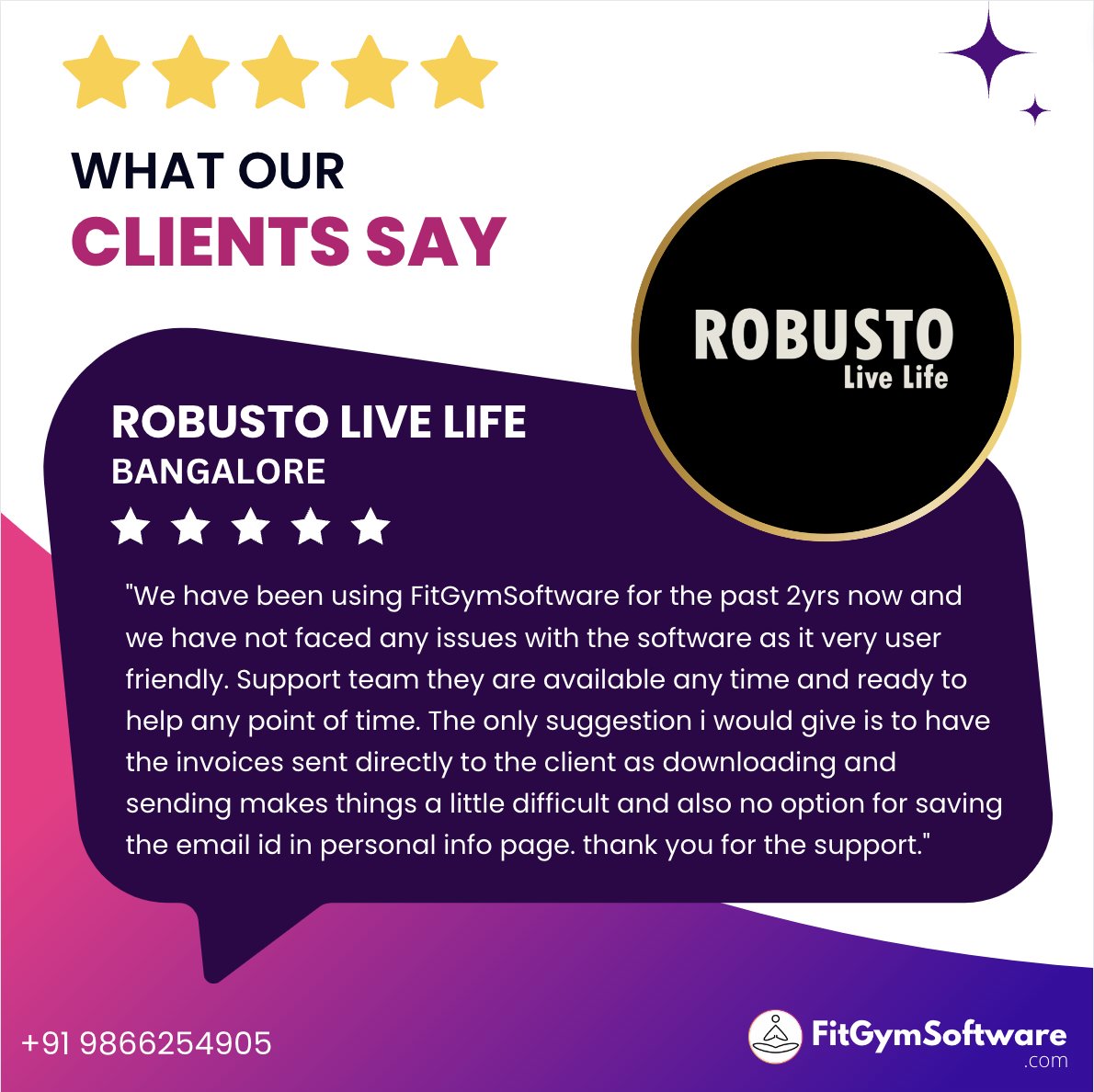fitgymsoftware's tweet photo. Great to hear @fitgymsoftware helping you to manage your business in a better manner.
Thanks for being our valuable client.
#fitgymsoftware #fitness #bengaluru #karanataka #newgym #gymowner #gymowners #gymownerlife #gymmanagementsoftware #gymmanagementapp #bodybuilding https://t.co/pZ5tCglaB7