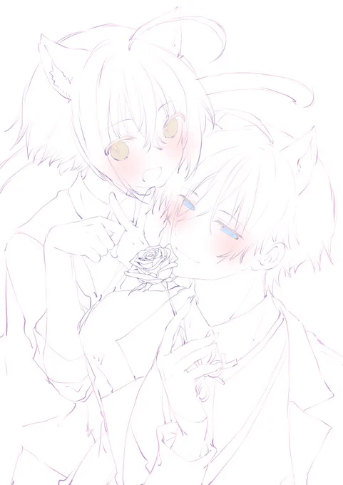 レン様構図ラフ(*˘︶˘*).。.:* 