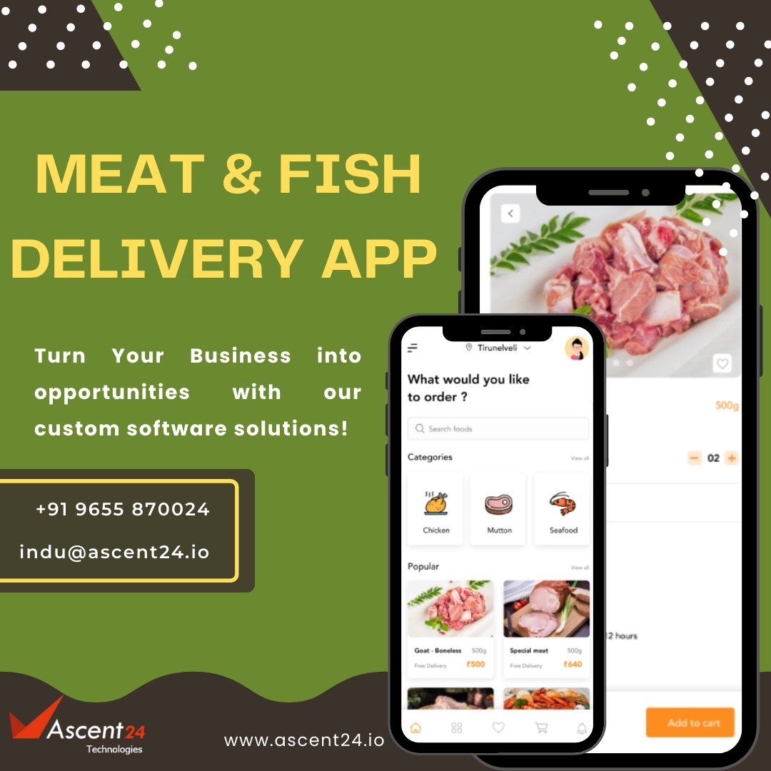 Ascent24T's tweet photo. Skyrocket your #meatstore and #meatdelivery #business !🚀
Customized Apps, just like you wanted, from the minds of @Ascent24T
Transform Your Business 💰
indu@ascent24.io | +91 9655 870024
#ascent24technologies #mobileapp #growth #deliveryapp #deliveryapps #android #ios https://t.co/khnFGbRp6V
