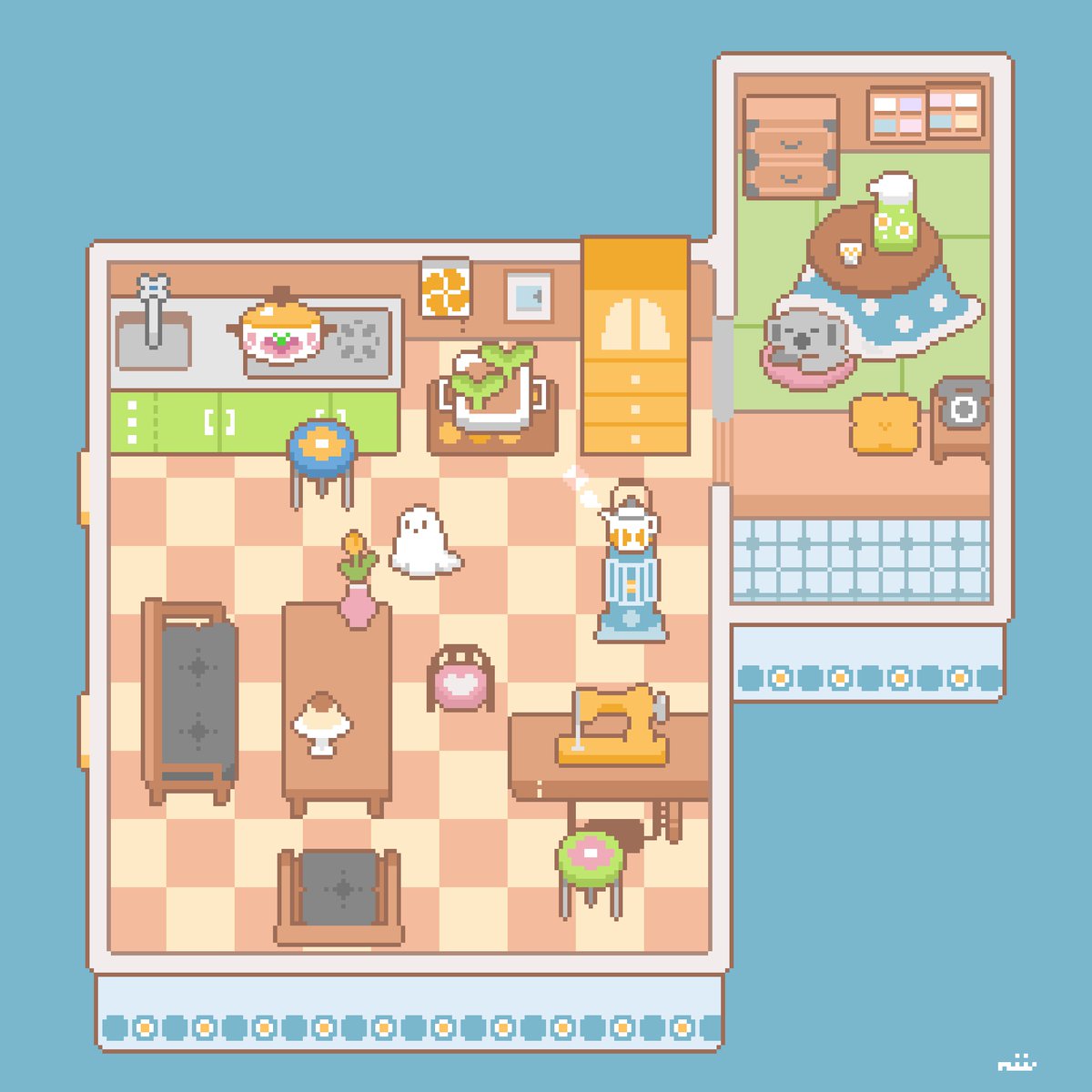 room　#pixelart #ドット絵 #edgetouch