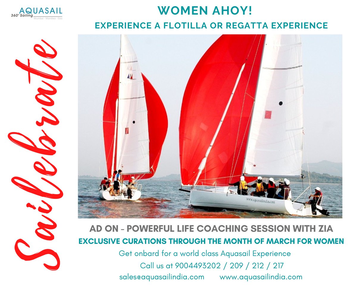 Aquasail's tweet photo. Book a #boat
For your #teams 
#Empower

Every day of #March 
A #women special 
Only with #Aquasail

Call us +91 9004493202 / 209 / 212 / 217
sales@aquasailindia.com | https://t.co/vVz5YIRzTK
#sailing #sea #womenempowerment #internationalwomensday https://t.co/6XV6ZQKRP2