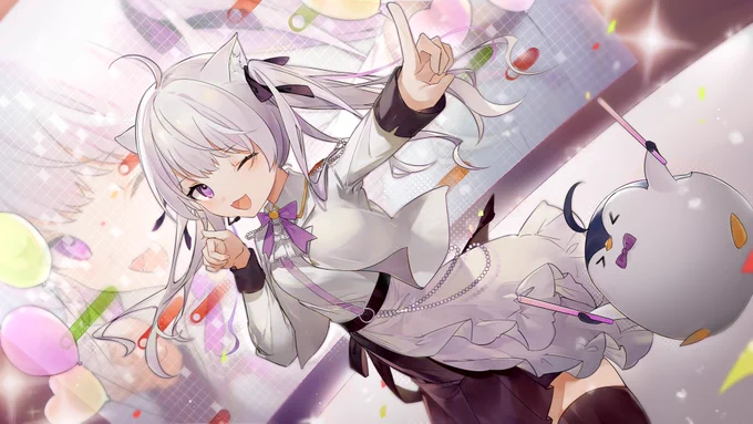 白砂つなさんの新曲を描かせていただきました!とてもキュートな曲なのでぜひ聴いてみてください  