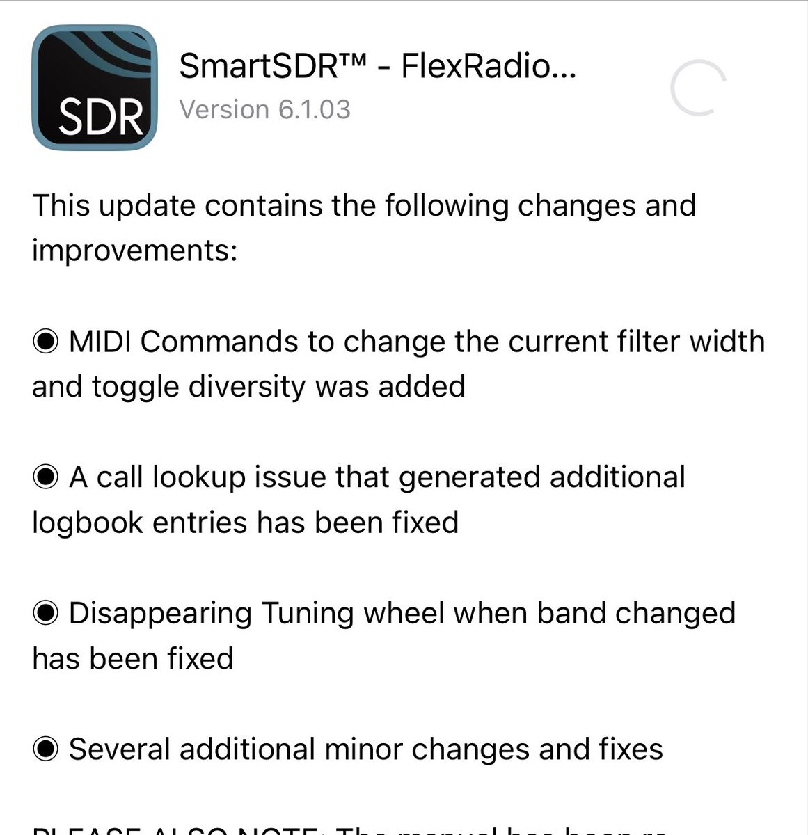 harmlesshamCQ's tweet photo. SmartSDR iOS client 6.1.03 released by Marcus. #hamradio #SmartSdr #AmateurRadio https://t.co/yDcR2rQtkz