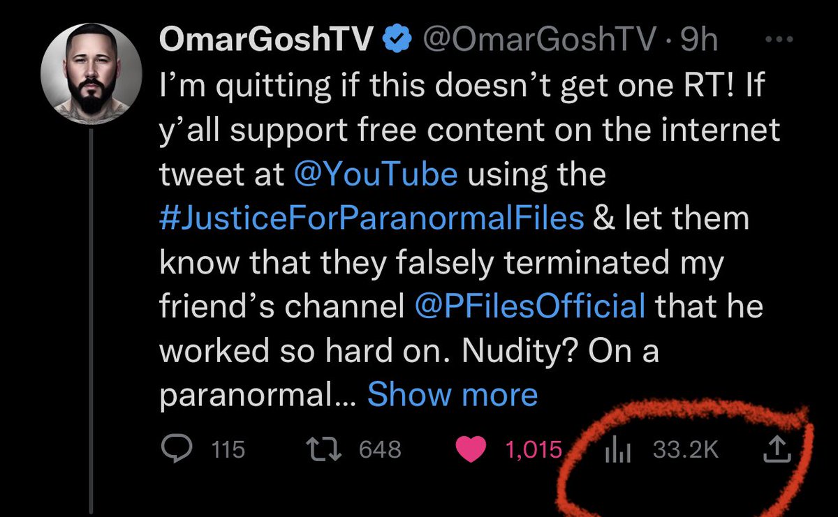 pr3ttysam_para's tweet image. @YouTube @TeamYouTube @YouTubeCreators I know y’all see this!!!! We just wanna see our awesome friend @PFilesOfficial channel back!! 🔥🔥🔥 33k views just on this tweet alone not counting other tweets AND the #JusticeForParanormalFiles that is trending!!