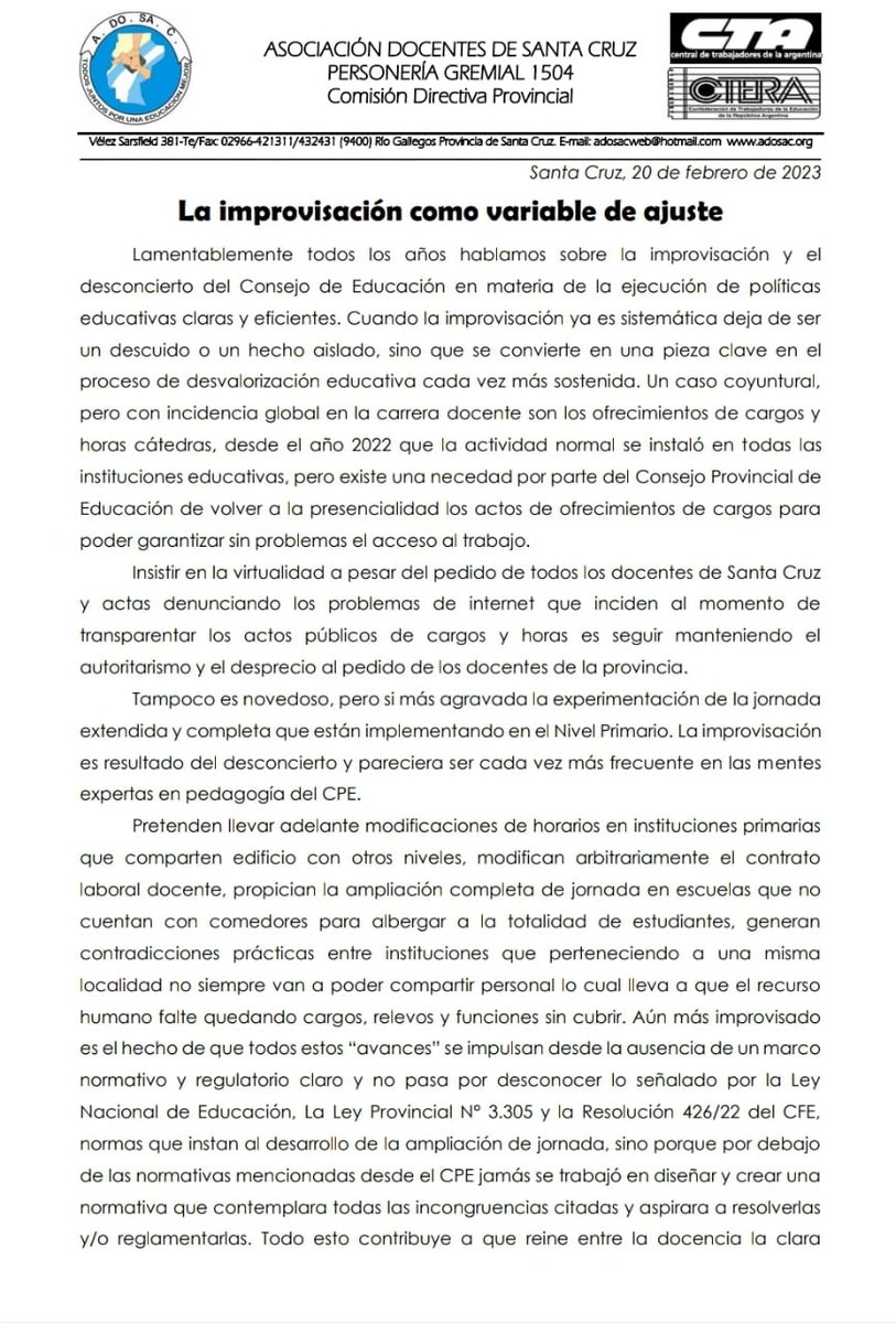 adosacP's tweet photo. #Improvisación sistemática, pieza clave de la desvalorización educativa. https://t.co/1OcVJmmZv0