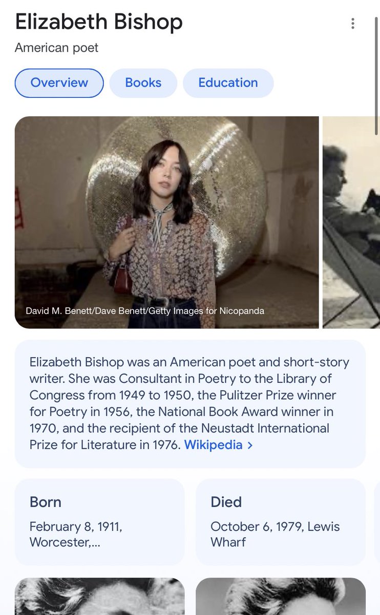 margkmeehan's tweet photo. Google reveals Elizabeth Bishop reincarnated https://t.co/s2uKsPtEDH