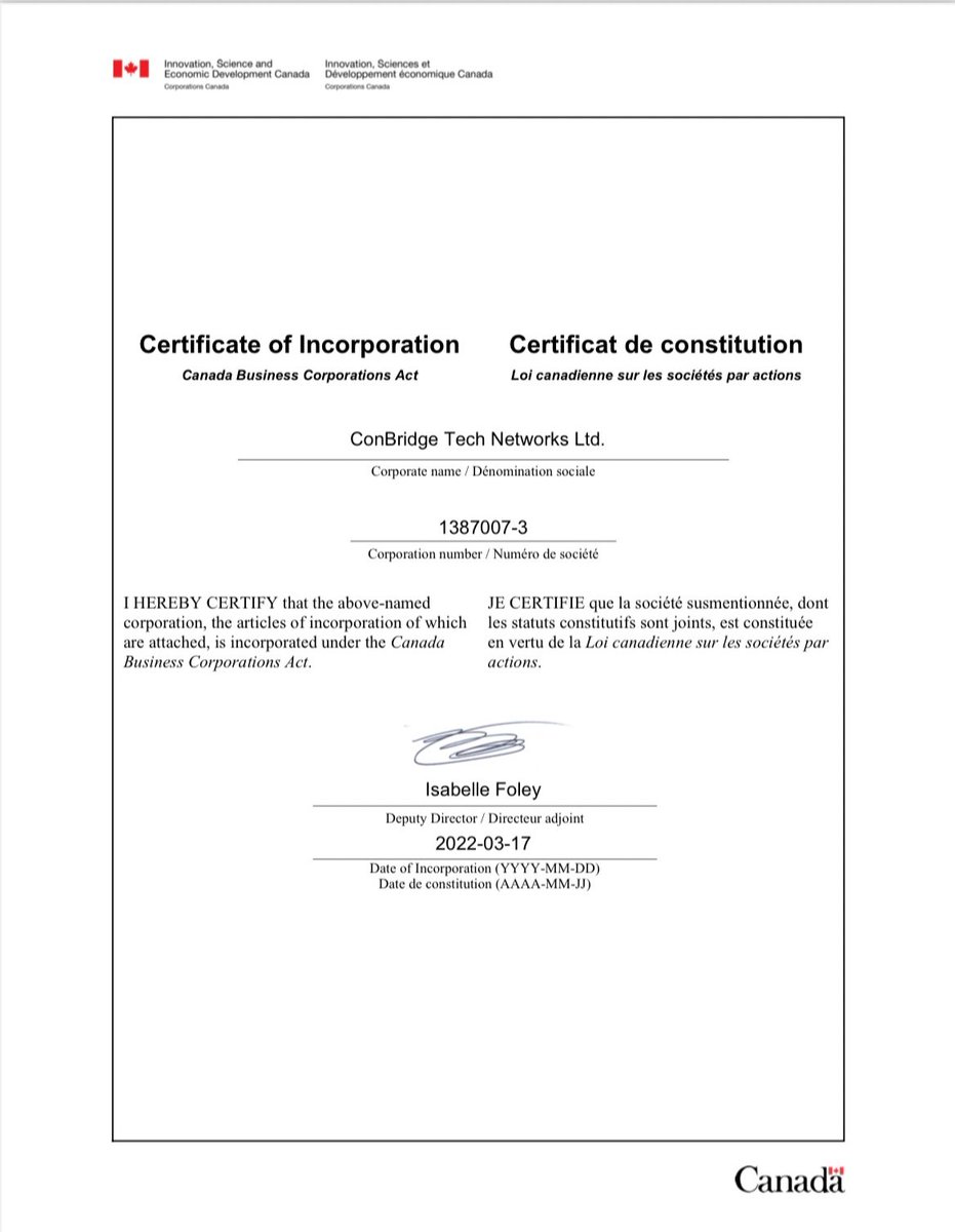 Congratulations, Canada Eagle Mountain Fund and Canada ConBridge Tech Networks Ltd have reached a consensus, and the two parties will conduct in-depth cooperation on the TAP project.