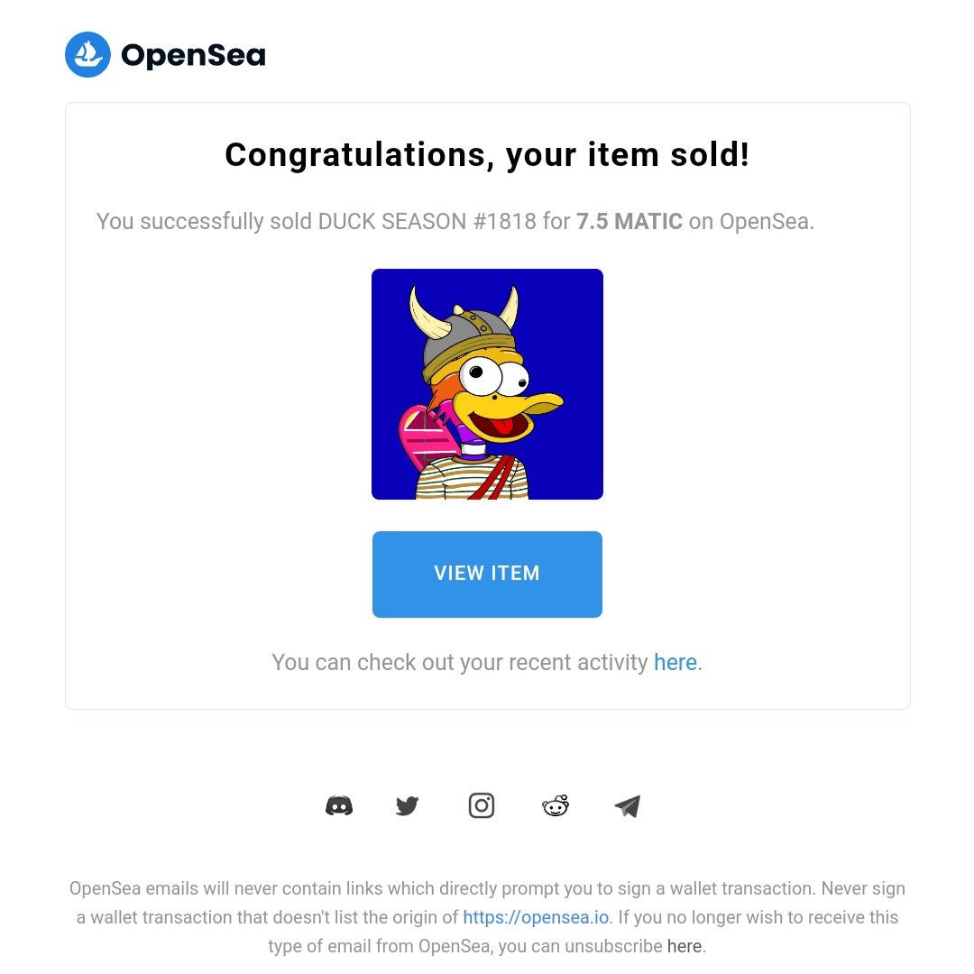 Duck Season #1818 (Rank #32) just been sold to 0xWHOMI (Opensea) 💎🤯

#NFTCommunity #DuckSeason