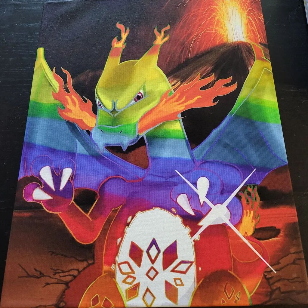Very proud of this rainbow charizard I made for lil PJ. Happy birthday! And if anyone wants to buy this or any of my other drawings as a 5x7 print I might have that option available soon? Stay tuned. #rainbowcharizard #pokemon #digitalart #canvasprints #… instagr.am/p/Co6R2-0tVDk/